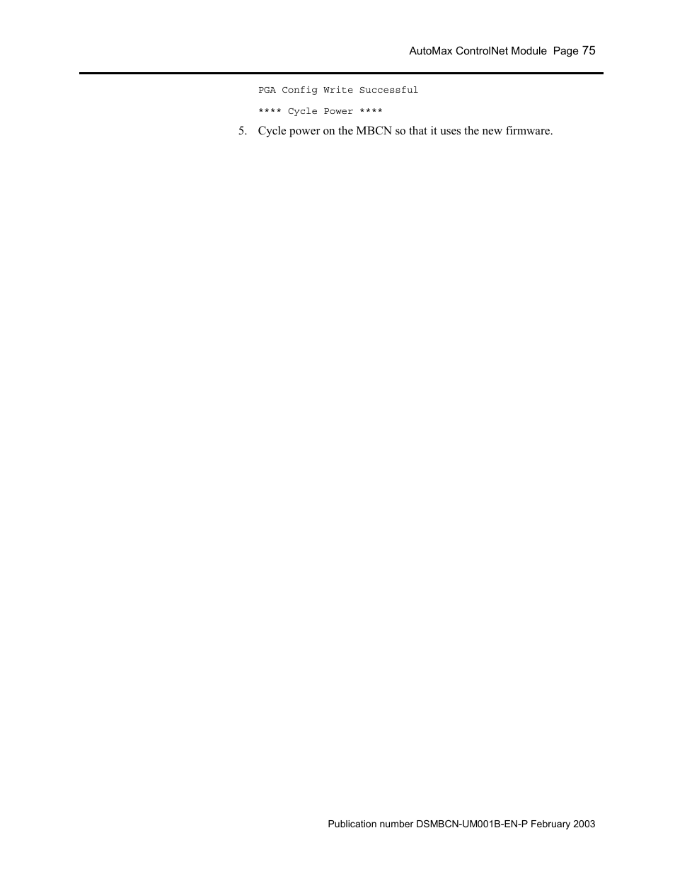 Rockwell Automation AutoMax ControlNet Communication Interface Module User Manual | Page 75 / 80
