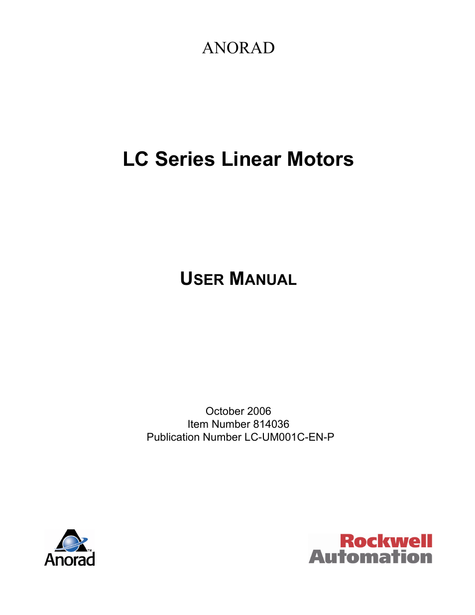 Rockwell Automation LC-Series Linear Motor User Manual | 40 pages
