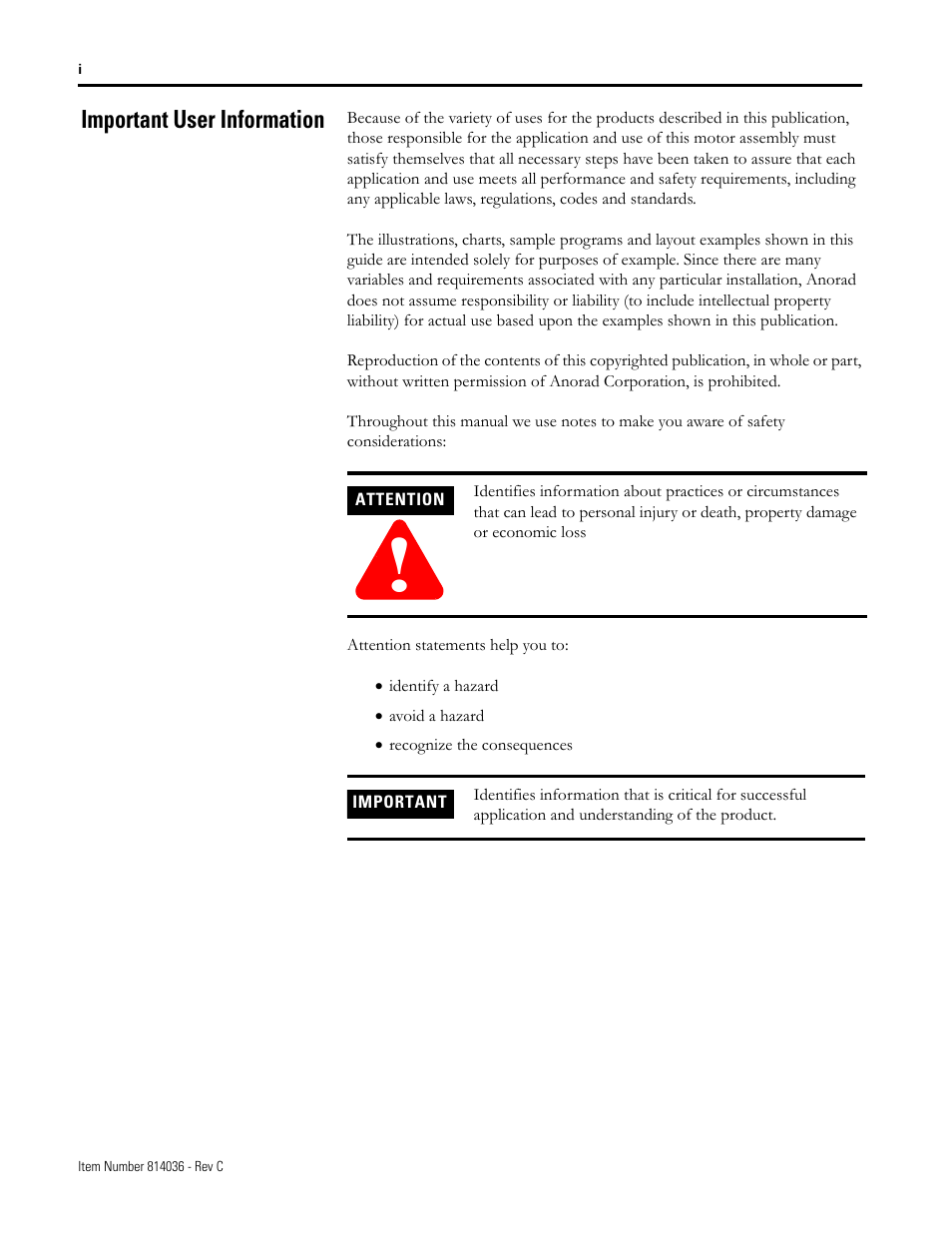 Important user information | Rockwell Automation LC-Series Linear Motor User Manual | Page 2 / 40