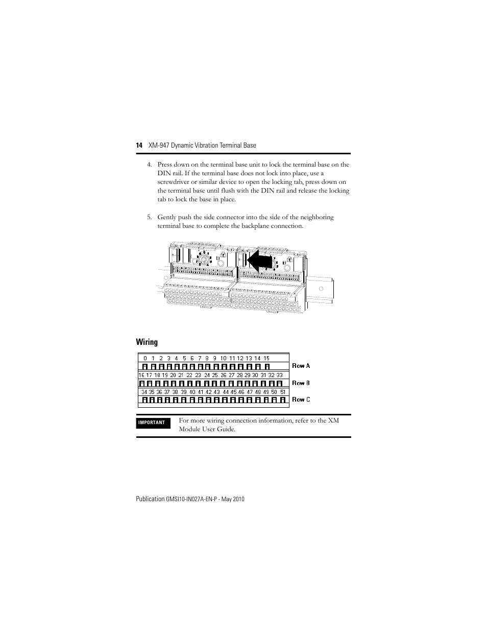 Wiring | Rockwell Automation 1440-TB-H XM-947 Dynamic Vibration Terminal Base User Manual | Page 14 / 24