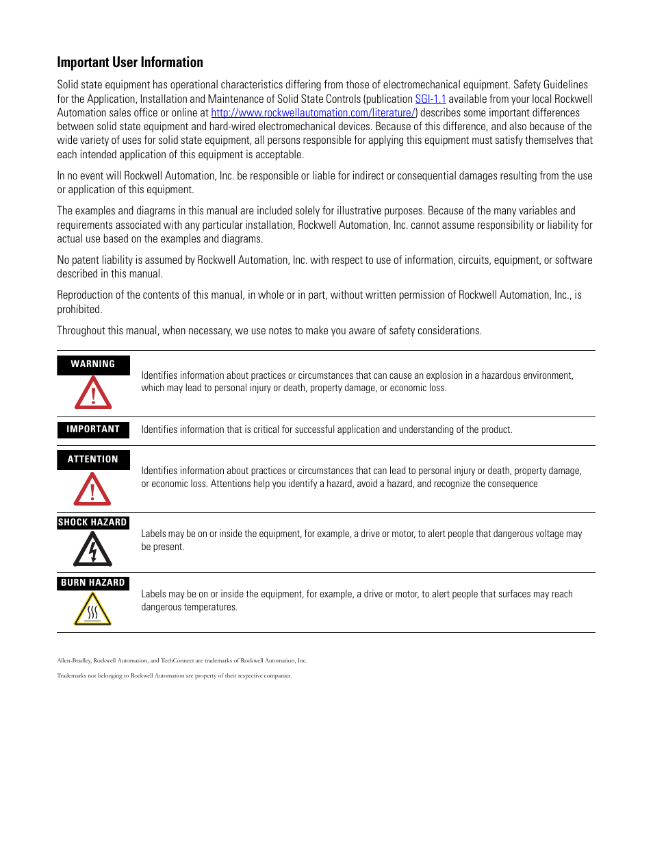 Important user information | Rockwell Automation 1766-L32 Pump Station Controller Quick Start User Manual | Page 2 / 52