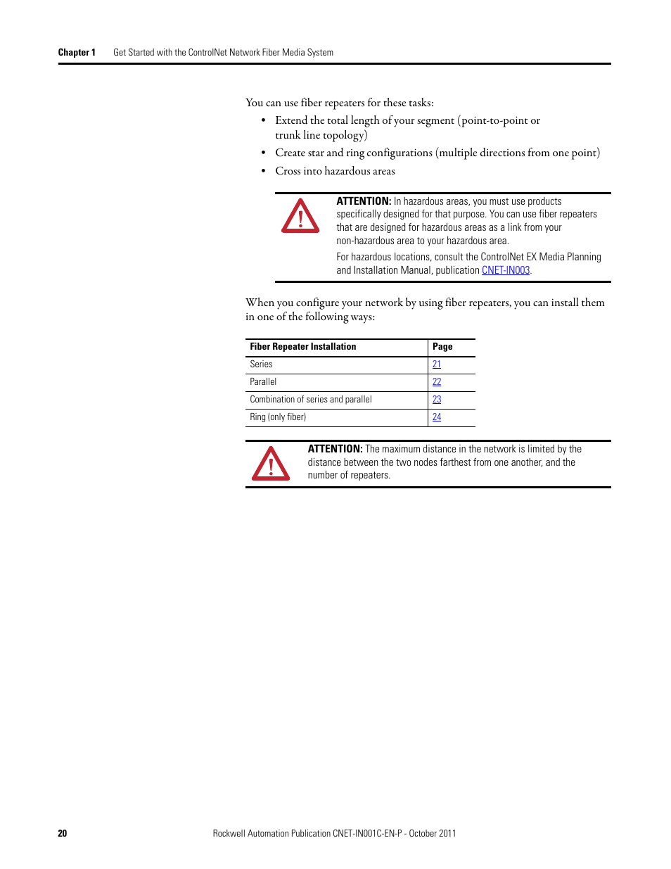 Rockwell Automation 1786-series ControlNet Fiber Media Planning and Installation Guide User Manual | Page 20 / 88