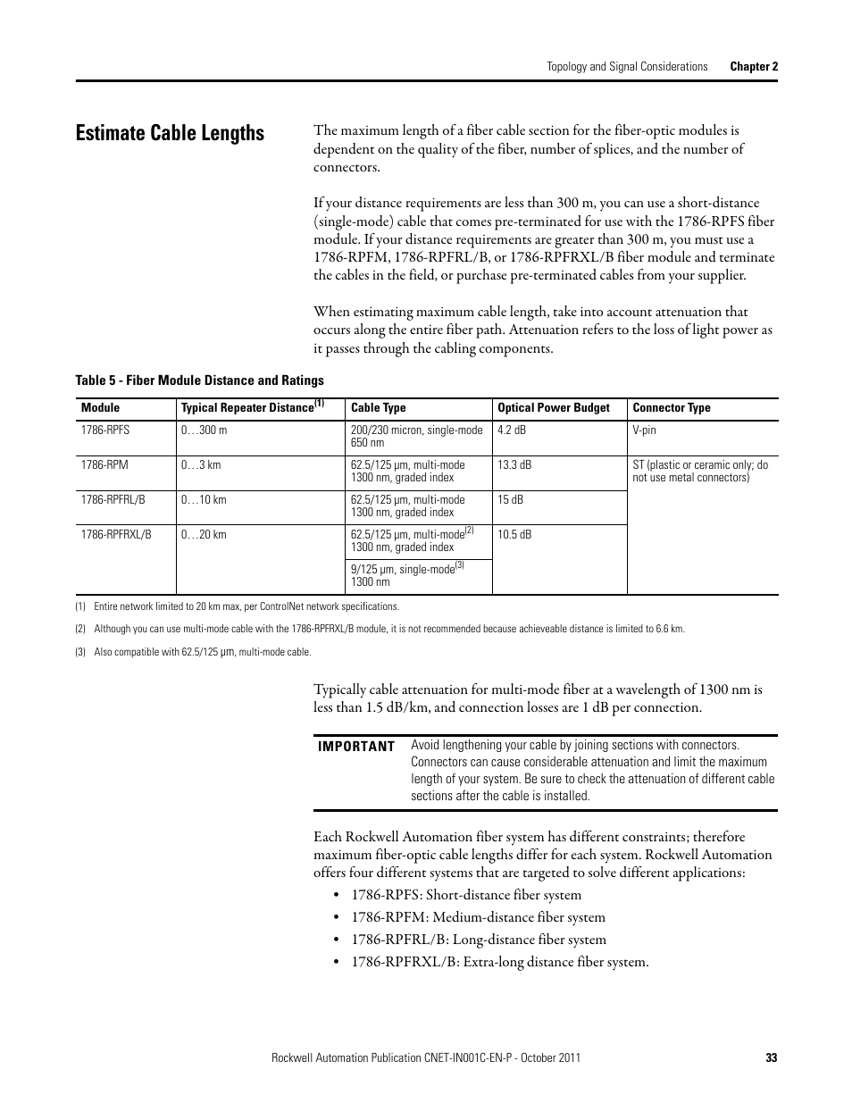 Estimate cable lengths | Rockwell Automation 1786-series ControlNet Fiber Media Planning and Installation Guide User Manual | Page 33 / 88