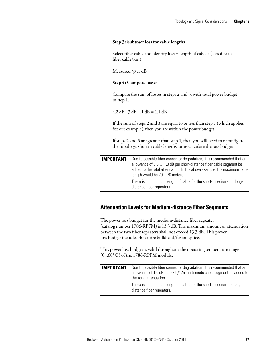 Rockwell Automation 1786-series ControlNet Fiber Media Planning and Installation Guide User Manual | Page 37 / 88