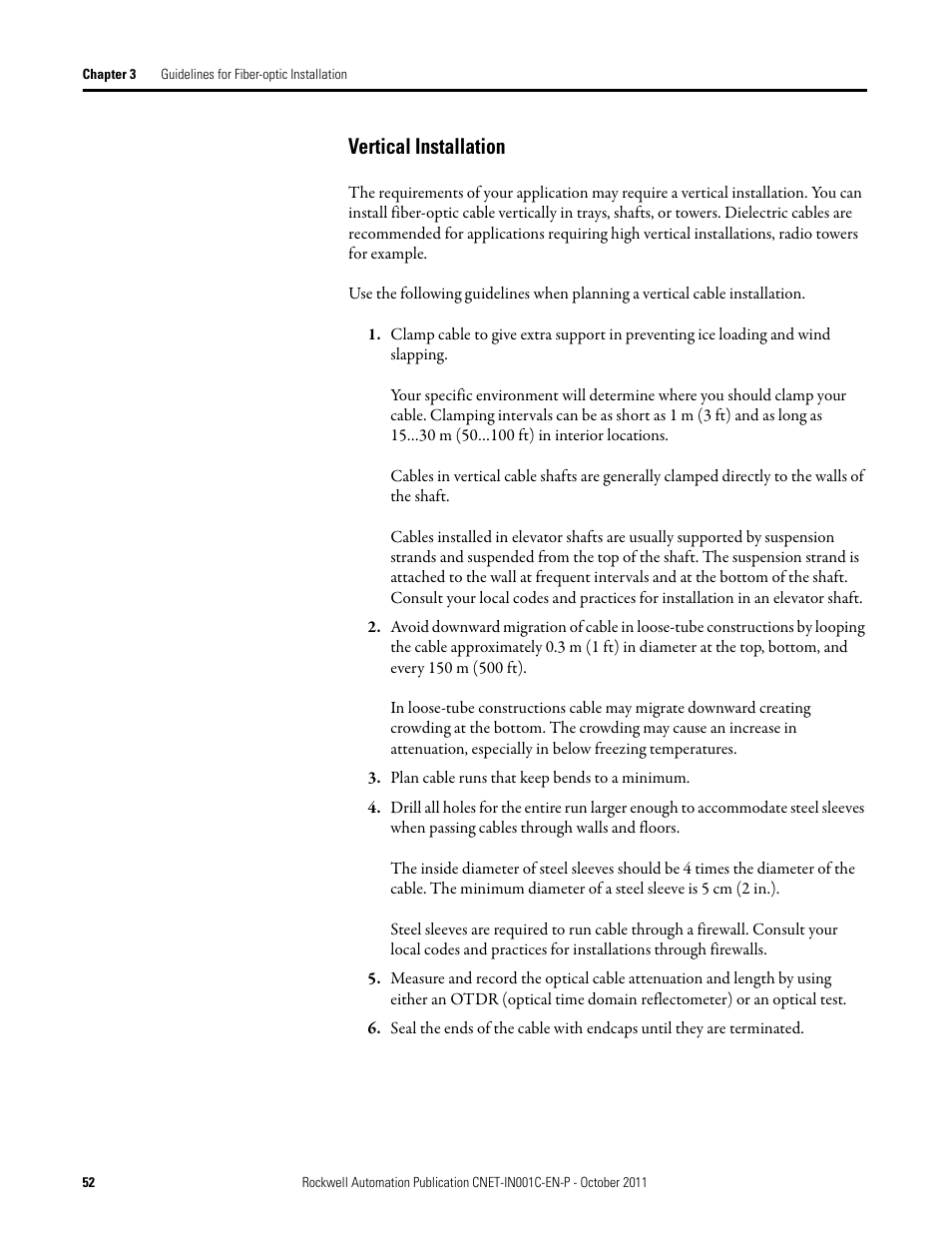 Vertical installation | Rockwell Automation 1786-series ControlNet Fiber Media Planning and Installation Guide User Manual | Page 52 / 88