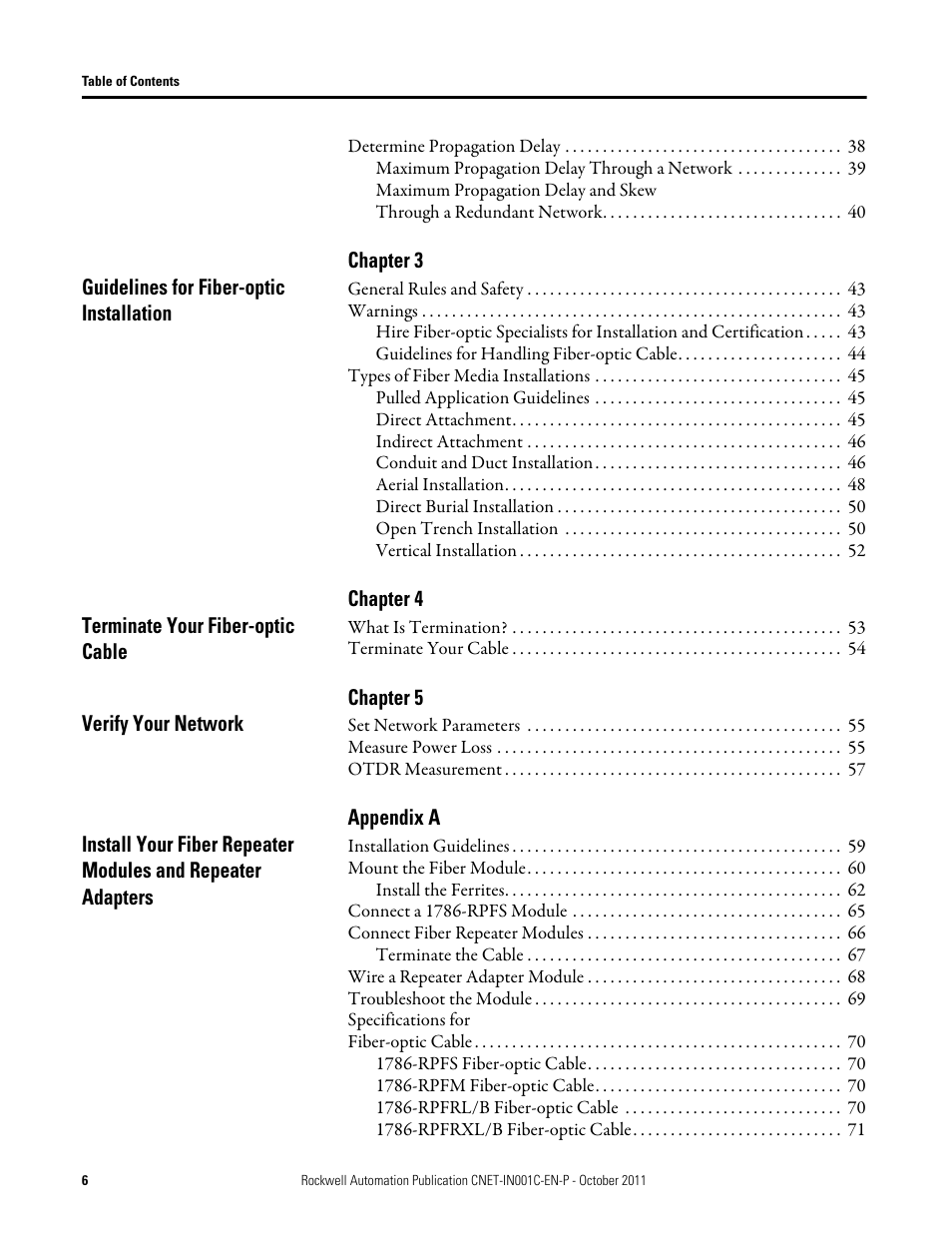 Rockwell Automation 1786-series ControlNet Fiber Media Planning and Installation Guide User Manual | Page 6 / 88