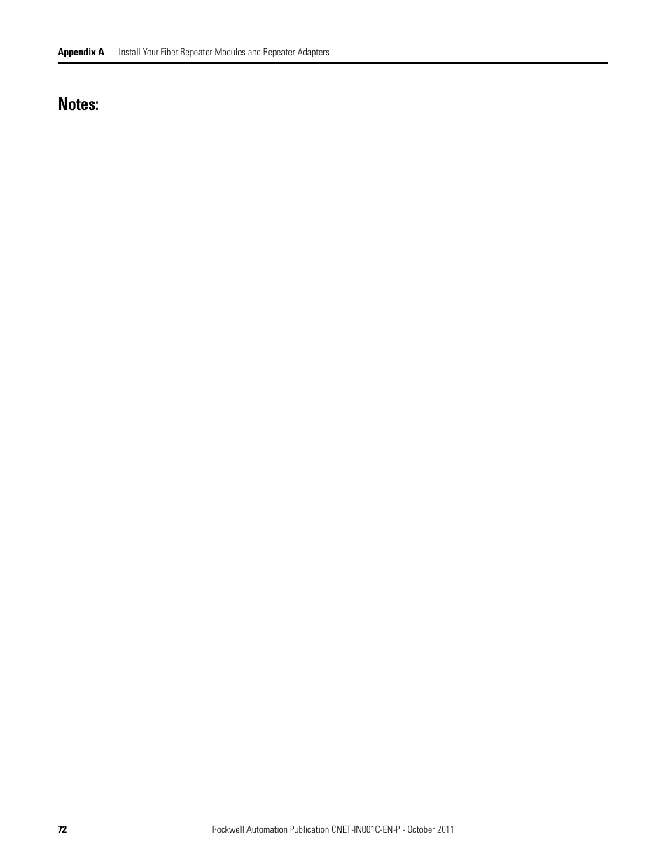 Rockwell Automation 1786-series ControlNet Fiber Media Planning and Installation Guide User Manual | Page 72 / 88