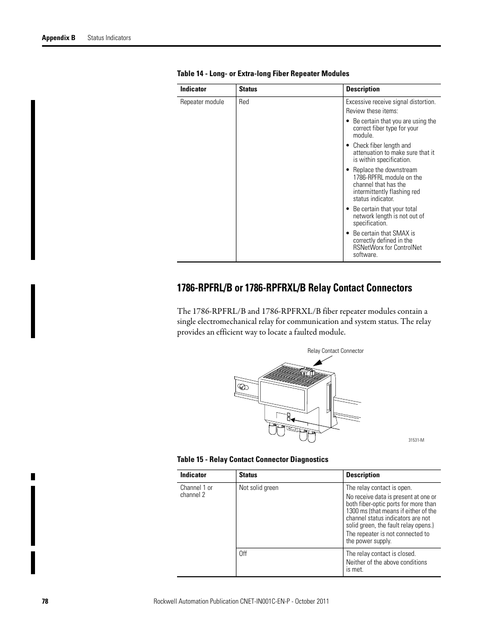 Rockwell Automation 1786-series ControlNet Fiber Media Planning and Installation Guide User Manual | Page 78 / 88