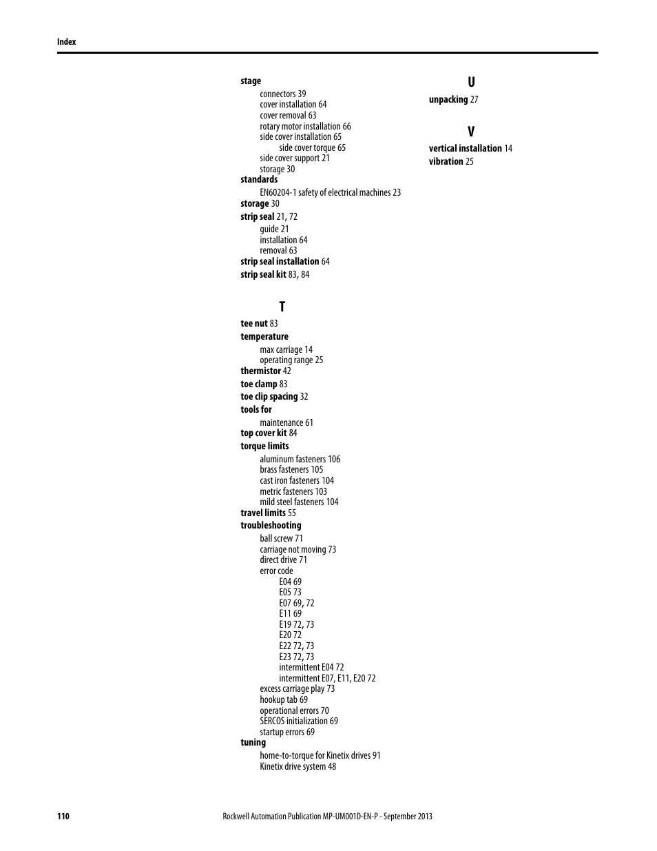 Rockwell Automation MPAS Integrated Linear Stages User Manual | Page 110 / 112