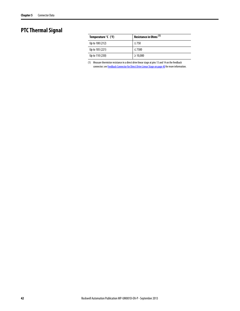 Ptc thermal signal | Rockwell Automation MPAS Integrated Linear Stages User Manual | Page 42 / 112