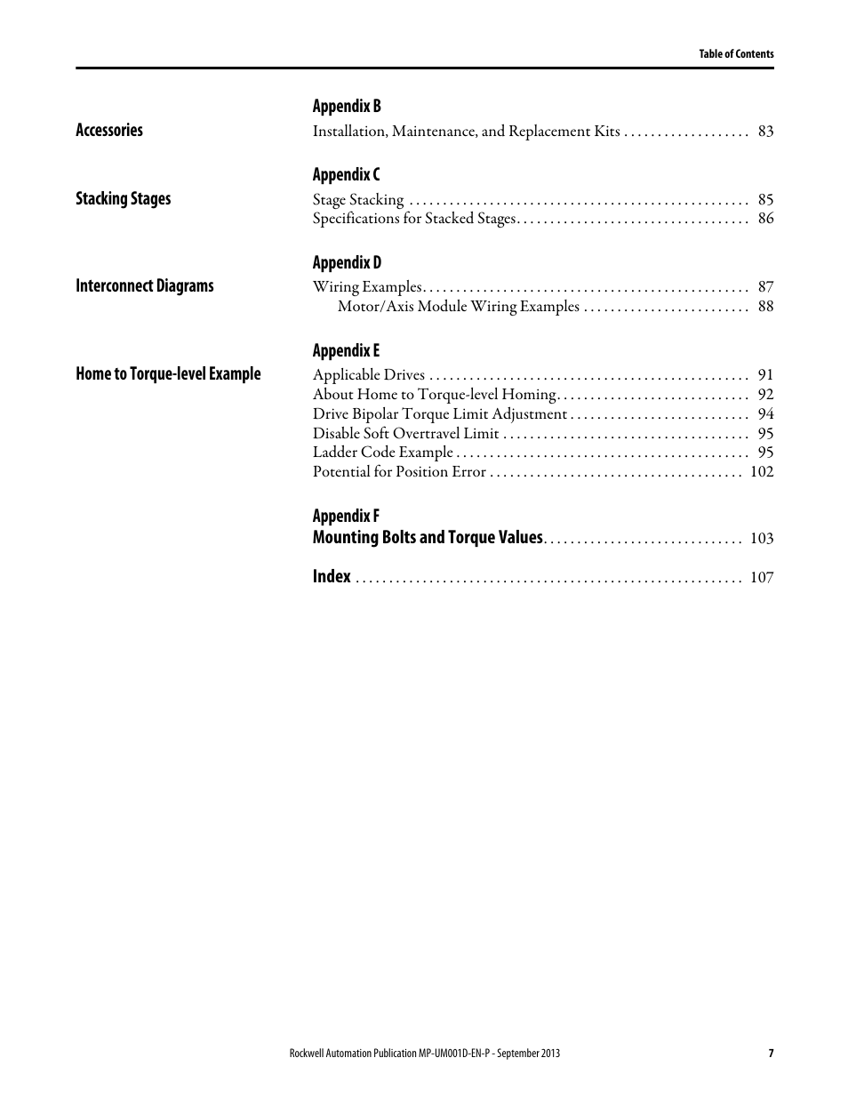 Rockwell Automation MPAS Integrated Linear Stages User Manual | Page 7 / 112