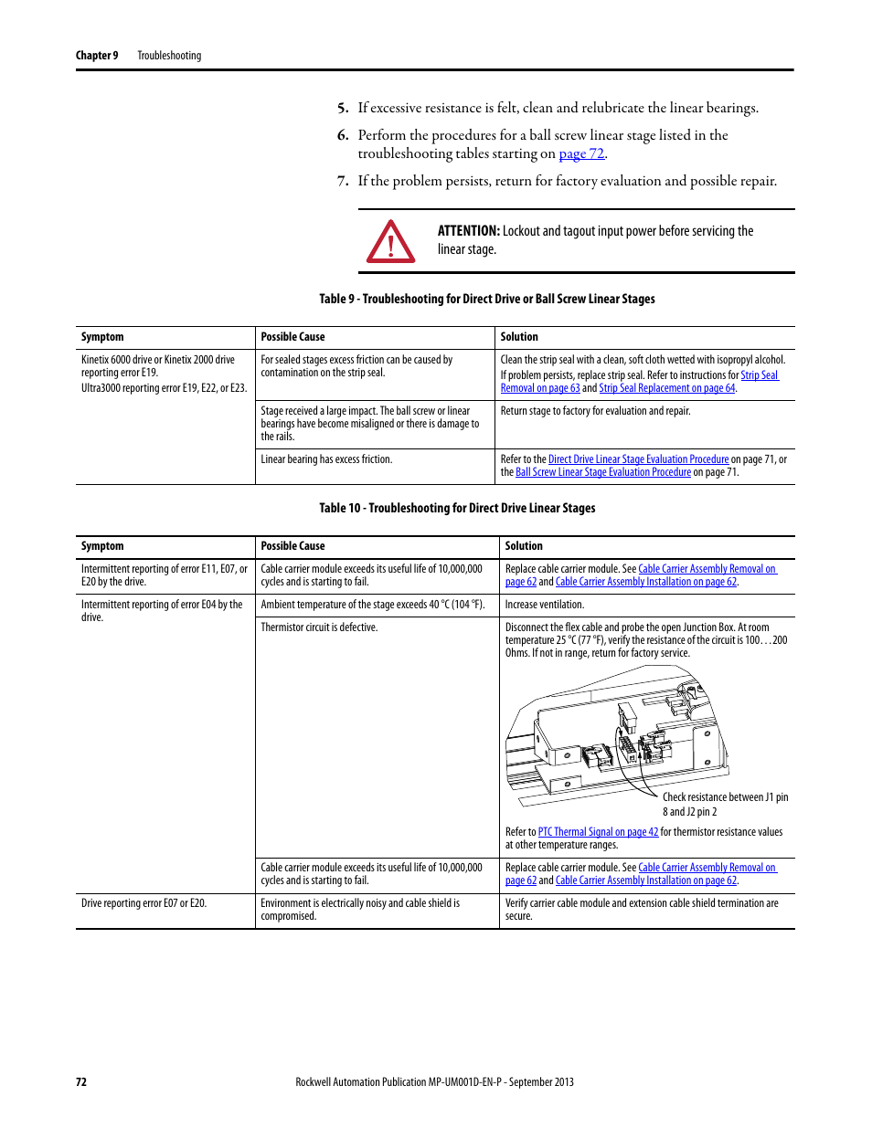 Rockwell Automation MPAS Integrated Linear Stages User Manual | Page 72 / 112