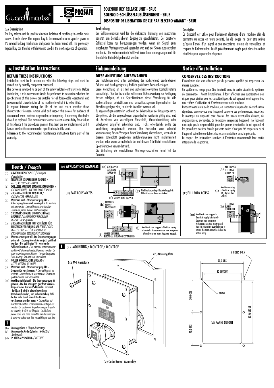 Rockwell Automation 440T Prosafe--Solenoid Release Unit User Manual | 4 pages