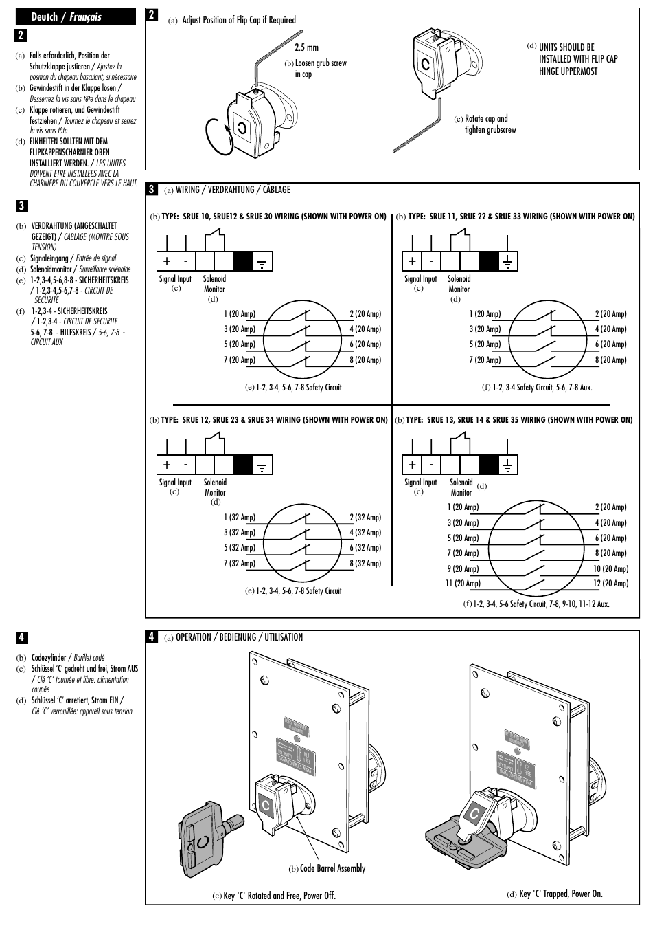 Deutch / français | Rockwell Automation 440T Prosafe--Solenoid Release Unit User Manual | Page 2 / 4