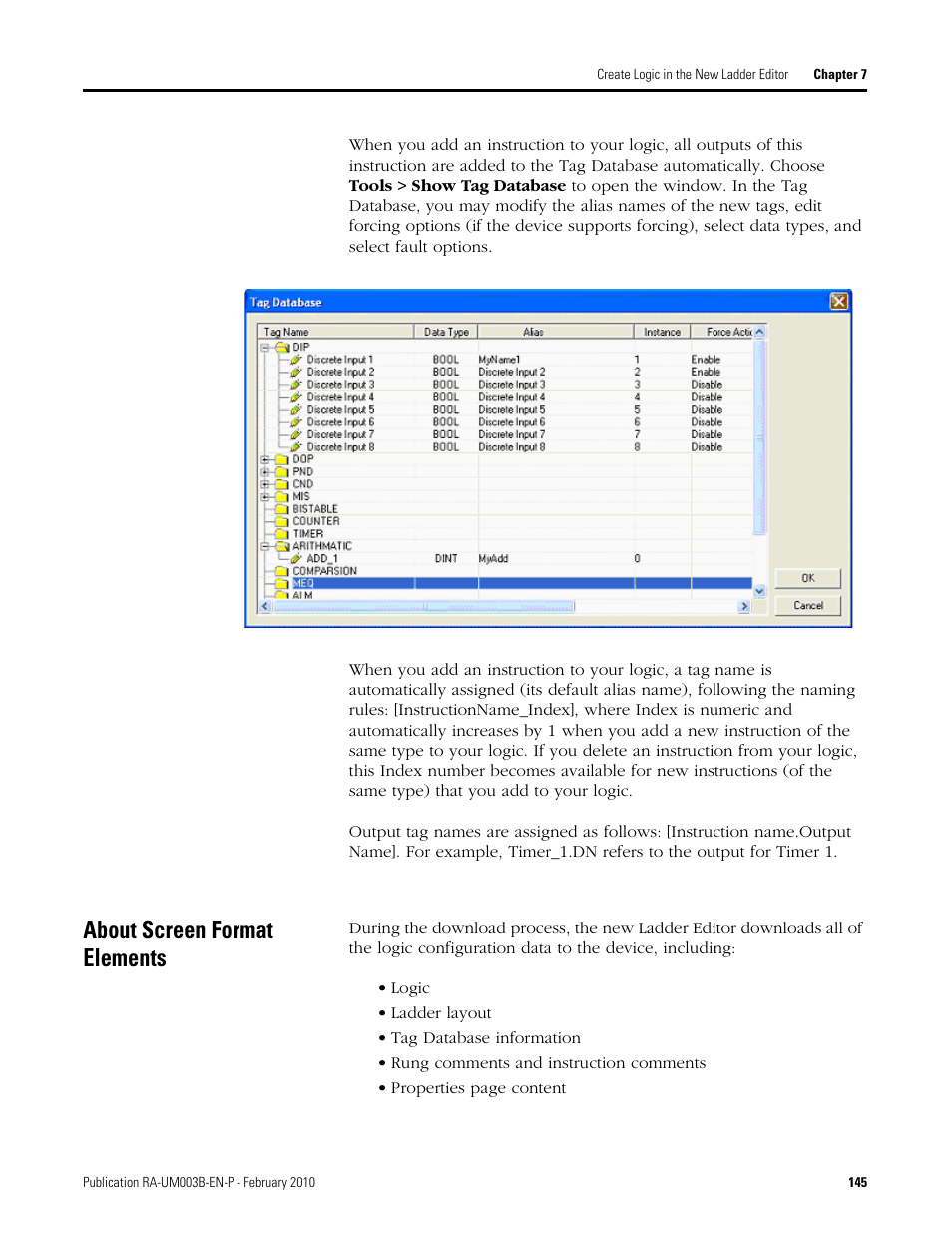 About screen format elements | Rockwell Automation DeviceLogix System User Manual User Manual | Page 145 / 209