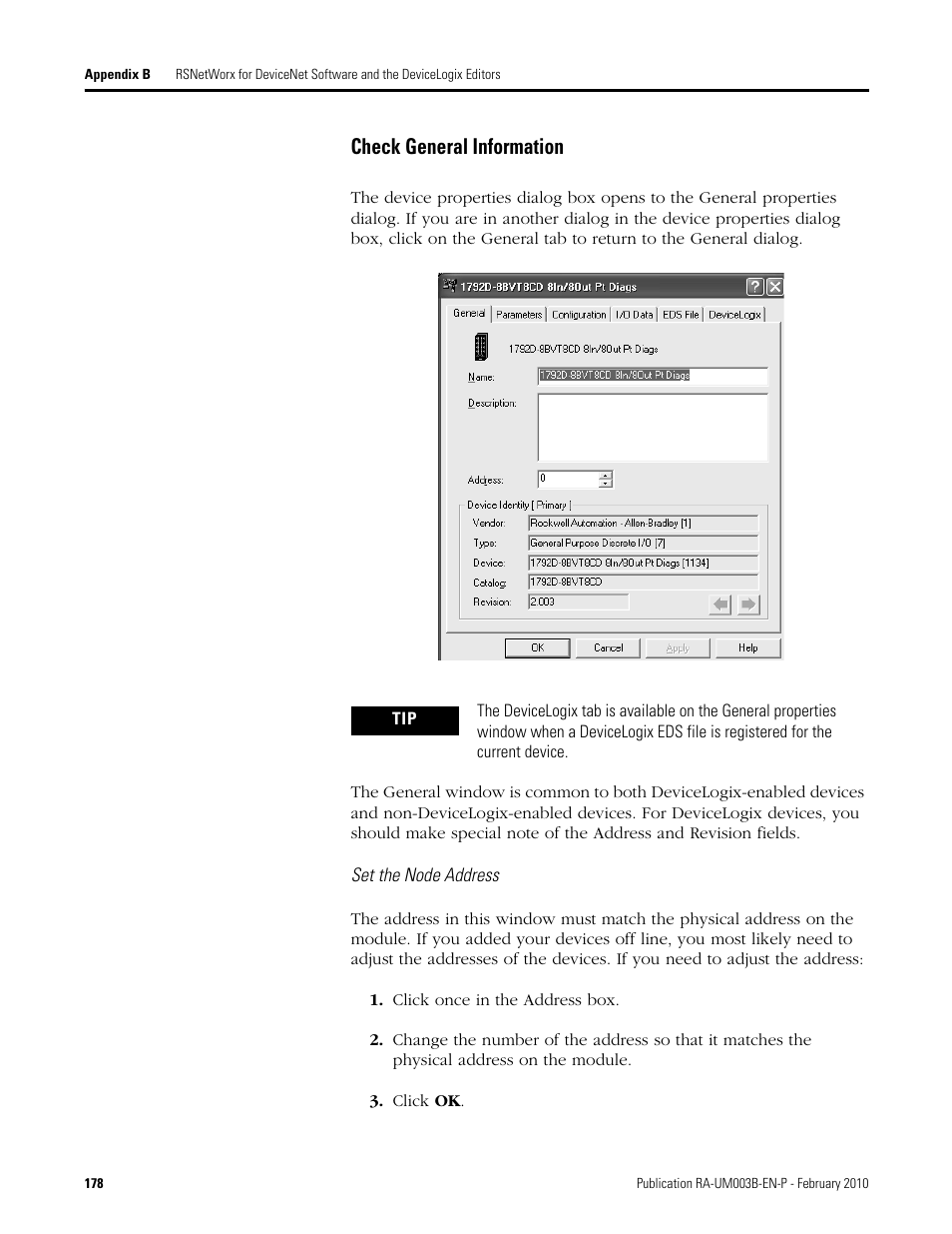 Check general information | Rockwell Automation DeviceLogix System User Manual User Manual | Page 178 / 209