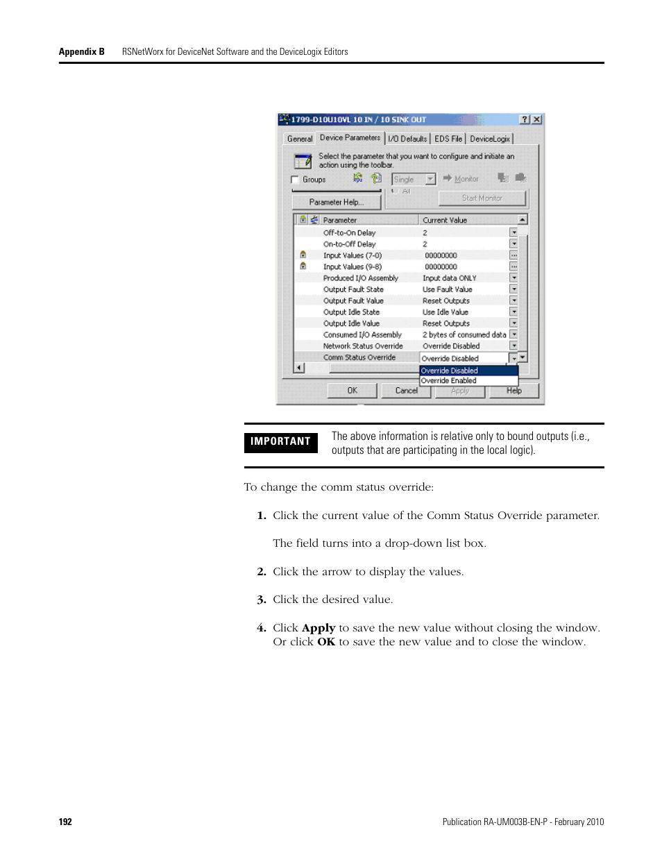 Rockwell Automation DeviceLogix System User Manual User Manual | Page 192 / 209