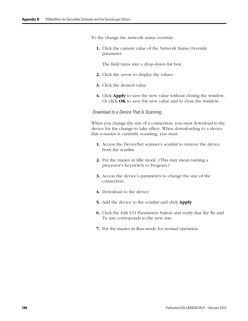 Rockwell Automation DeviceLogix System User Manual User Manual | Page 194 / 209