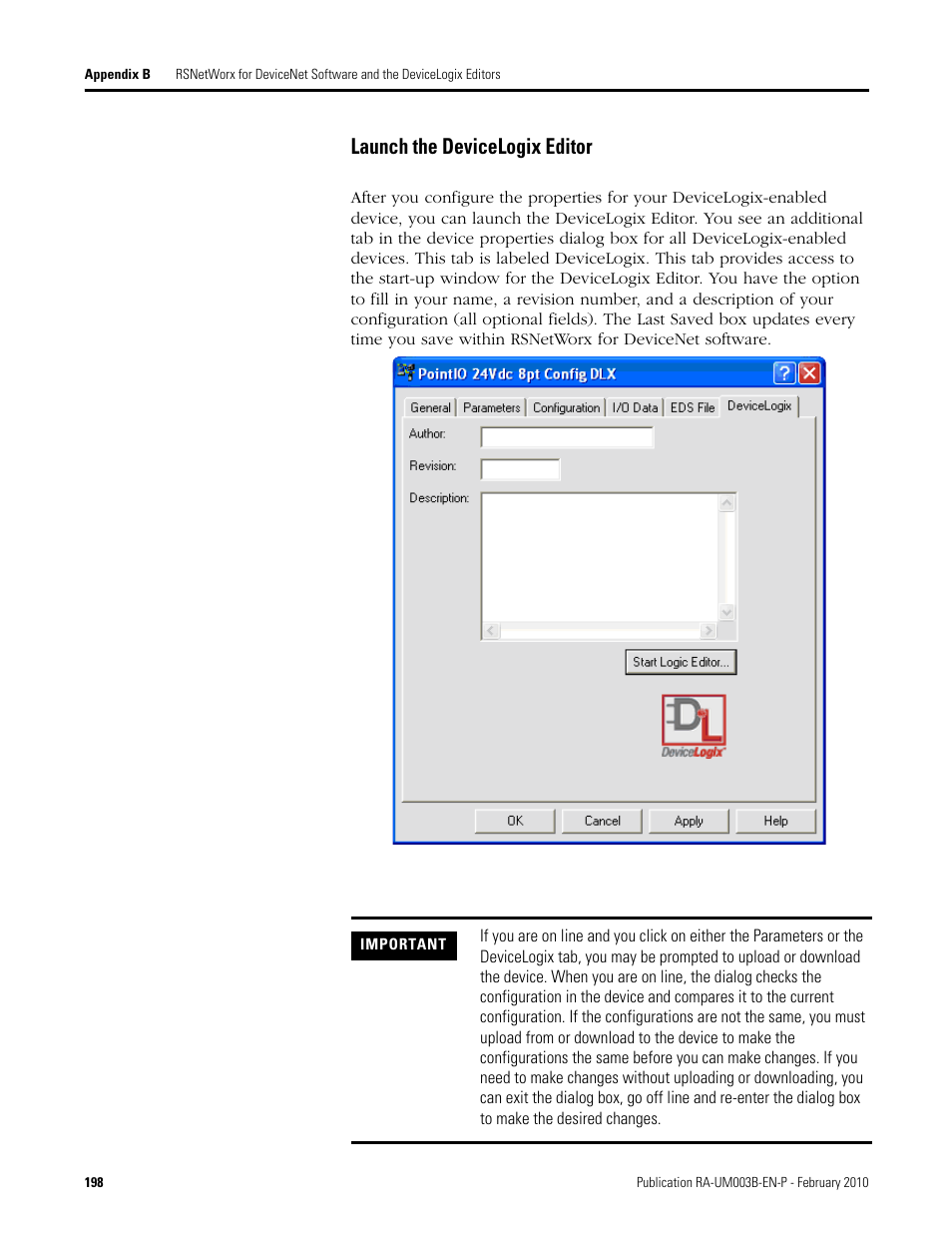 Launch the devicelogix editor | Rockwell Automation DeviceLogix System User Manual User Manual | Page 198 / 209