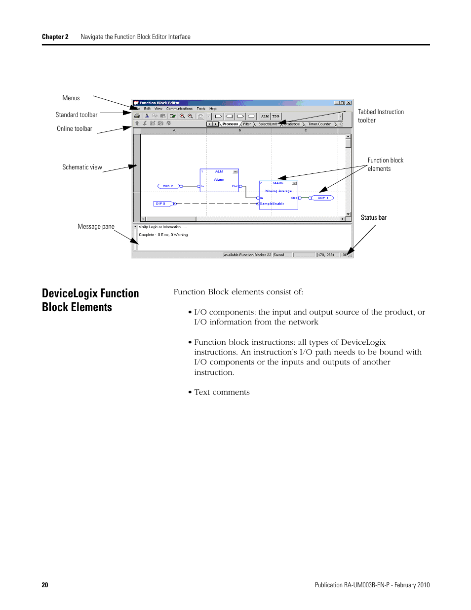 Devicelogix function block elements | Rockwell Automation DeviceLogix System User Manual User Manual | Page 20 / 209