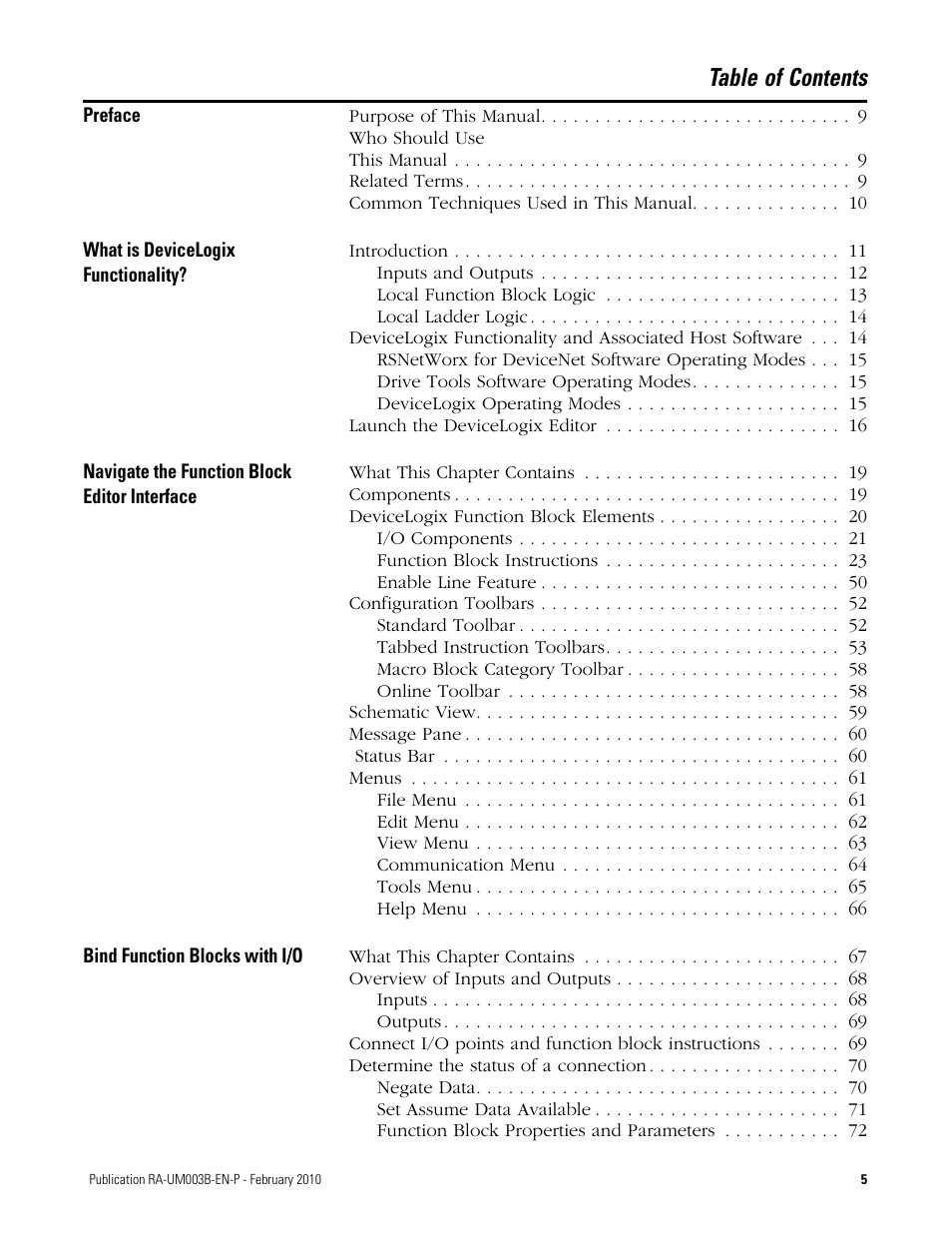 Rockwell Automation DeviceLogix System User Manual User Manual | Page 5 / 209
