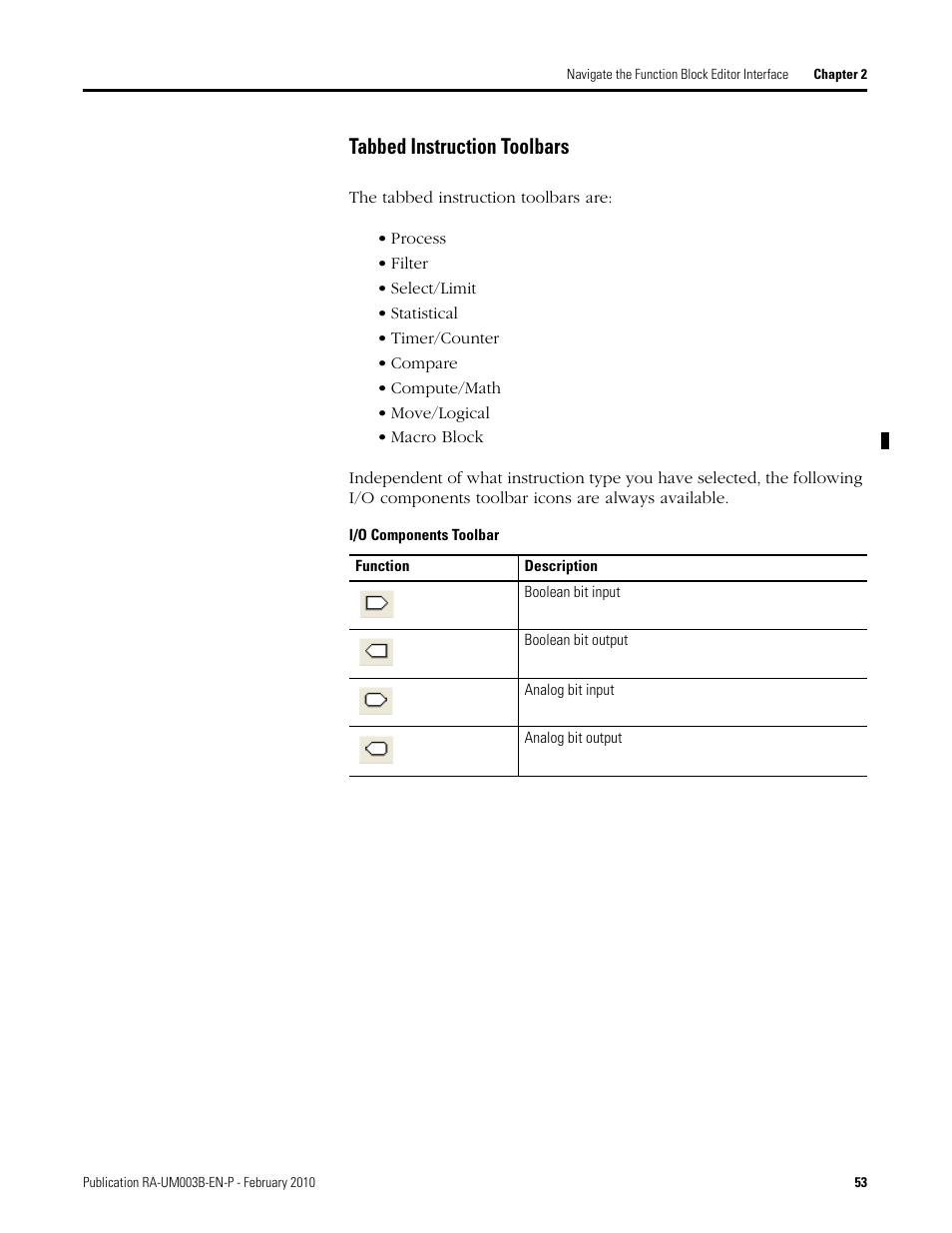Tabbed instruction toolbars | Rockwell Automation DeviceLogix System User Manual User Manual | Page 53 / 209