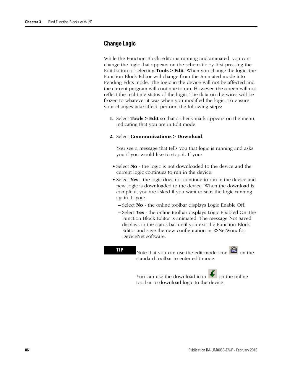 Change logic | Rockwell Automation DeviceLogix System User Manual User Manual | Page 86 / 209