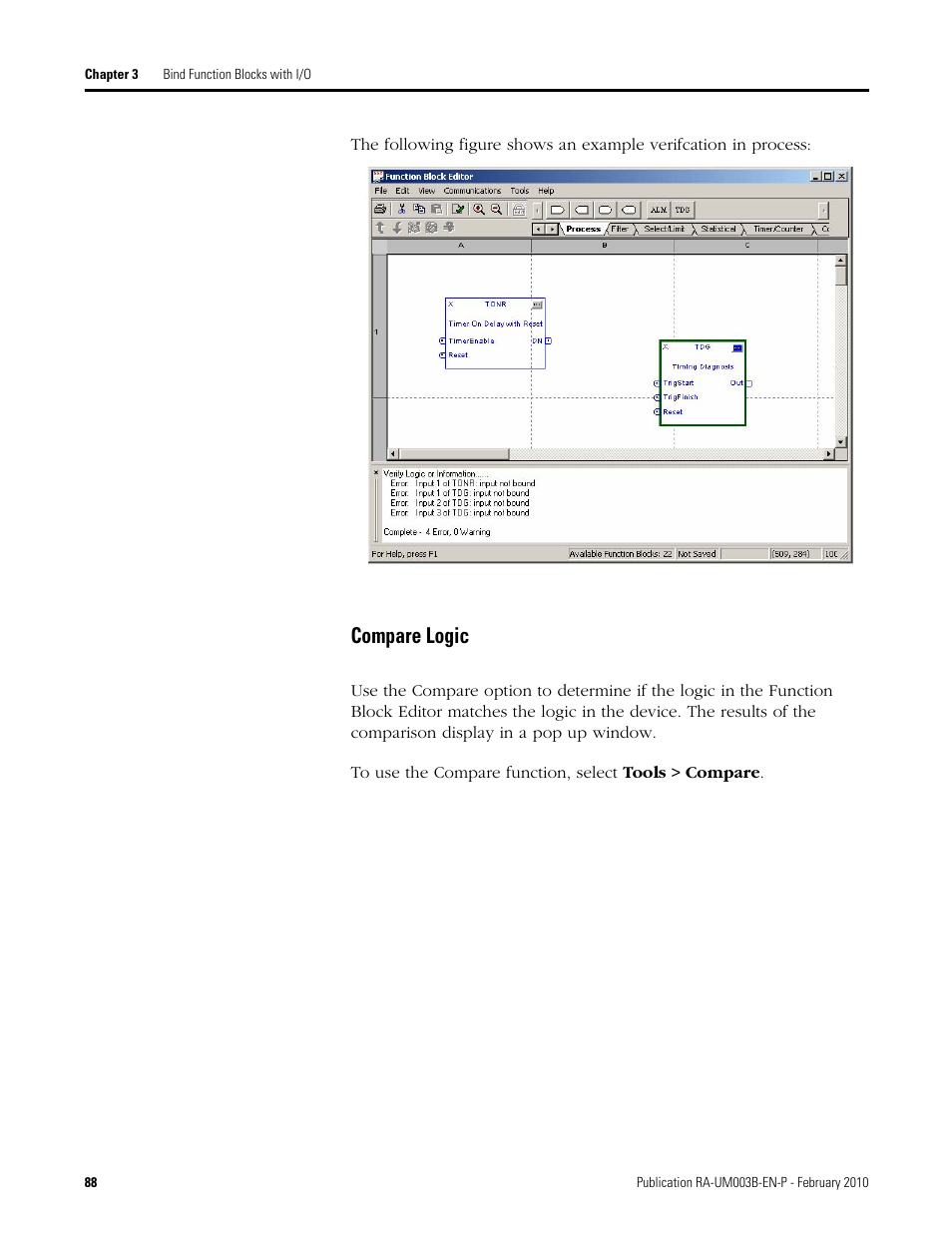 Compare logic | Rockwell Automation DeviceLogix System User Manual User Manual | Page 88 / 209