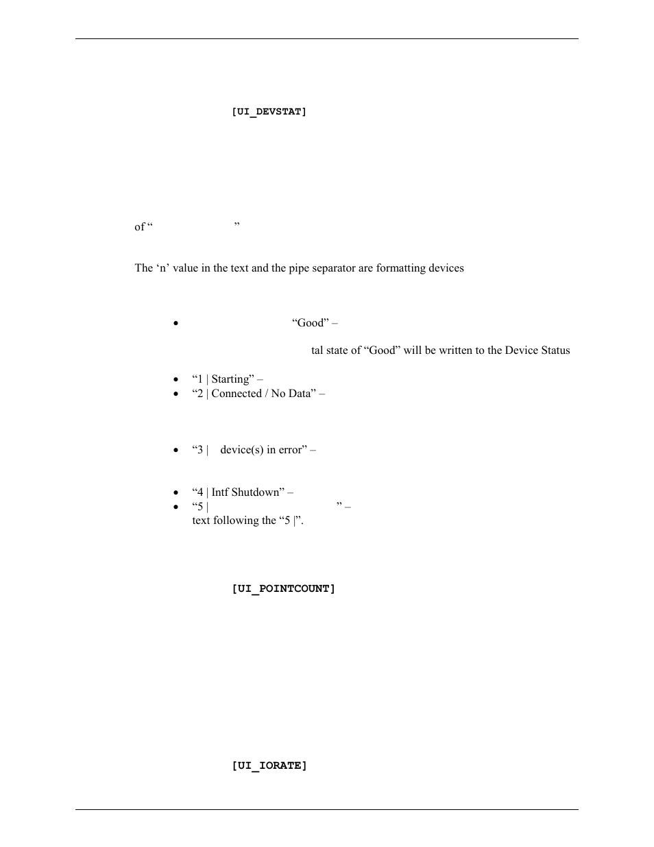 Device status, Interface point count, Io rate | Io rate 43 | Rockwell Automation FactoryTalk Historian SE 3.0 UniInt Interface User Guide User Manual | Page 49 / 108