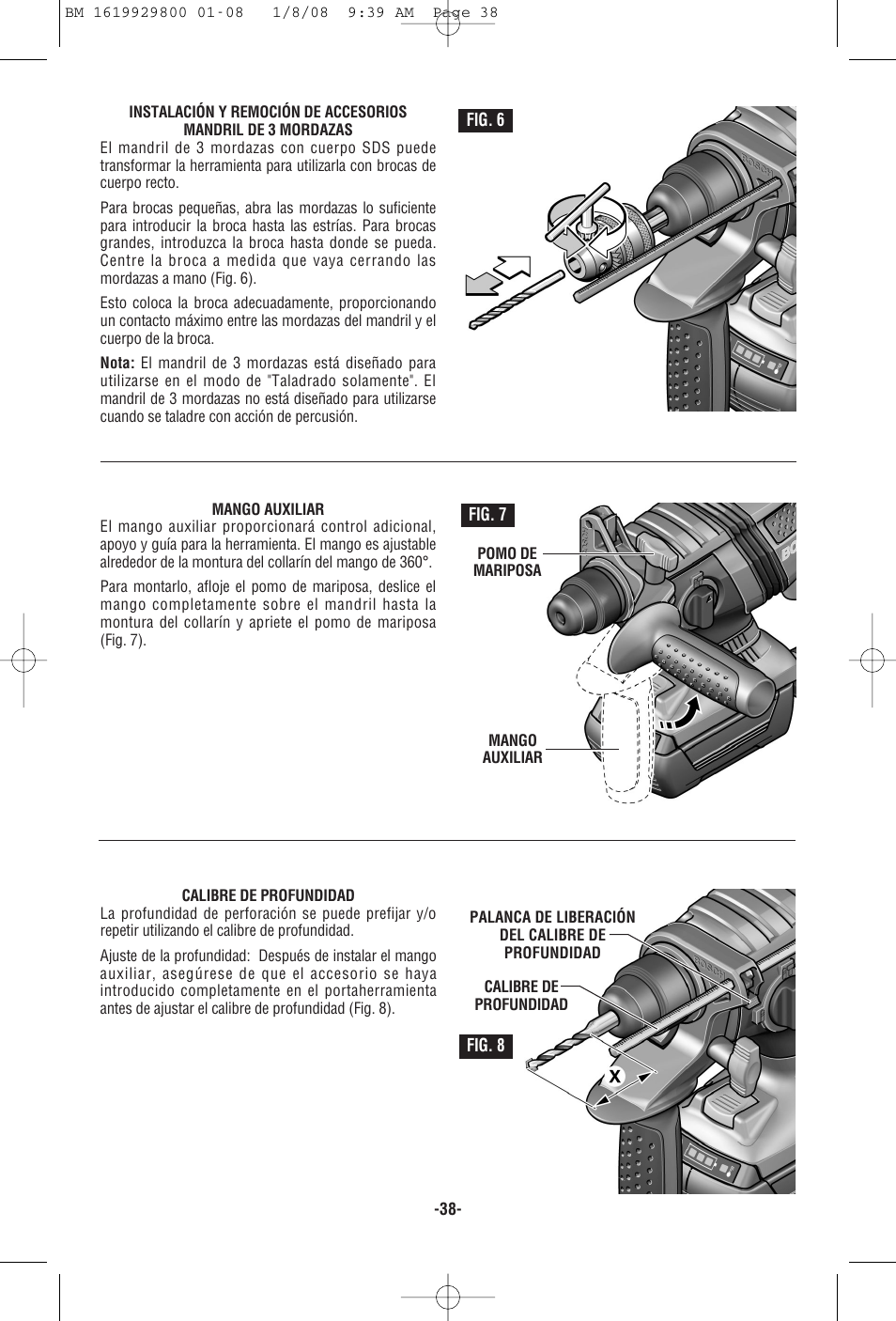 Bosch Compact Rotary Hammer 11536C User Manual | Page 38 / 44