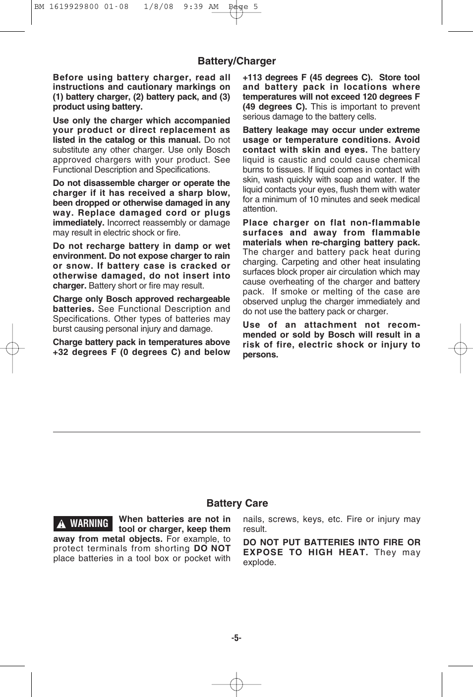 Bosch Compact Rotary Hammer 11536C User Manual | Page 5 / 44