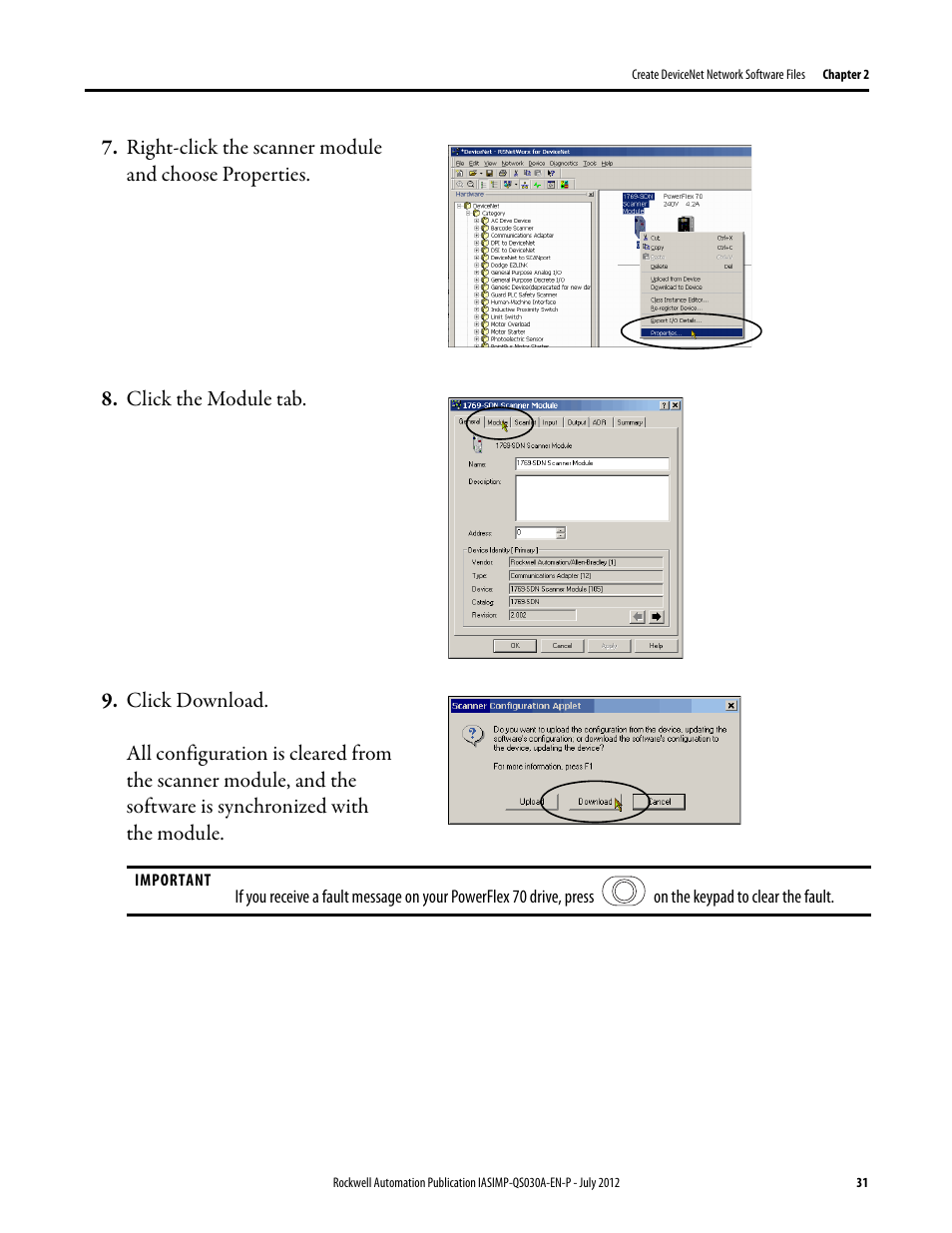 Rockwell Automation Logix5000 Control Systems: Connect a PowerFlex 70 Drive over DeviceNet Quick Start User Manual | Page 31 / 54