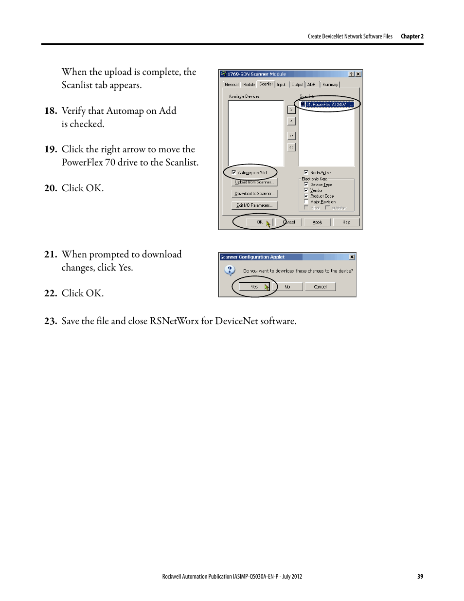 Rockwell Automation Logix5000 Control Systems: Connect a PowerFlex 70 Drive over DeviceNet Quick Start User Manual | Page 39 / 54