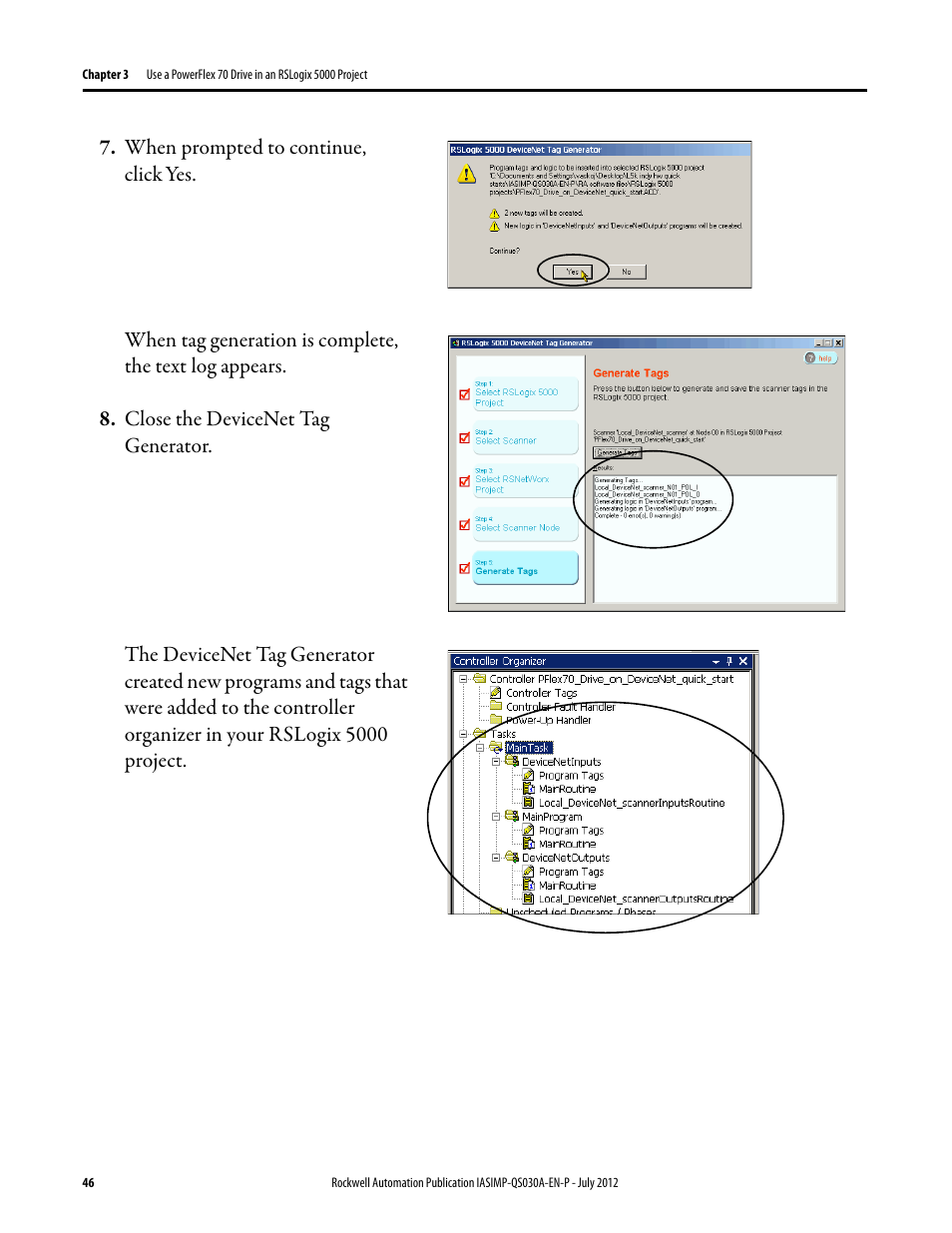 Rockwell Automation Logix5000 Control Systems: Connect a PowerFlex 70 Drive over DeviceNet Quick Start User Manual | Page 46 / 54