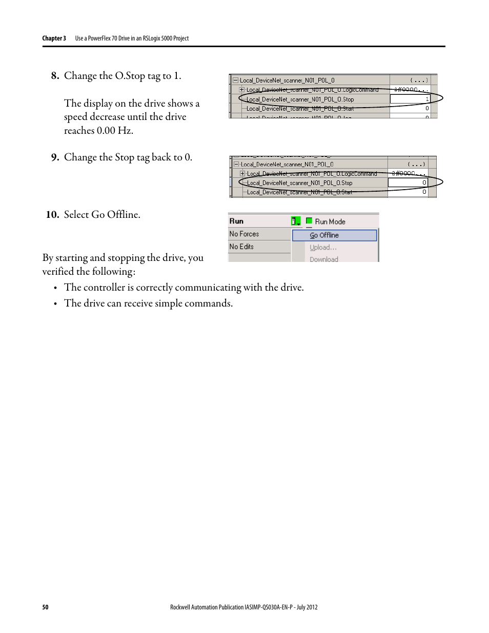 Rockwell Automation Logix5000 Control Systems: Connect a PowerFlex 70 Drive over DeviceNet Quick Start User Manual | Page 50 / 54