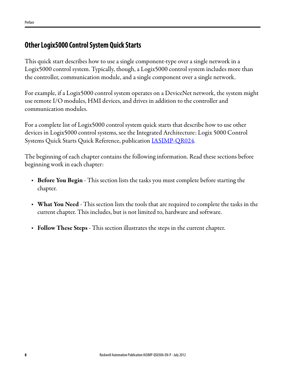 Other logix5000 control system quick starts | Rockwell Automation Logix5000 Control Systems: Connect a PowerFlex 70 Drive over DeviceNet Quick Start User Manual | Page 8 / 54