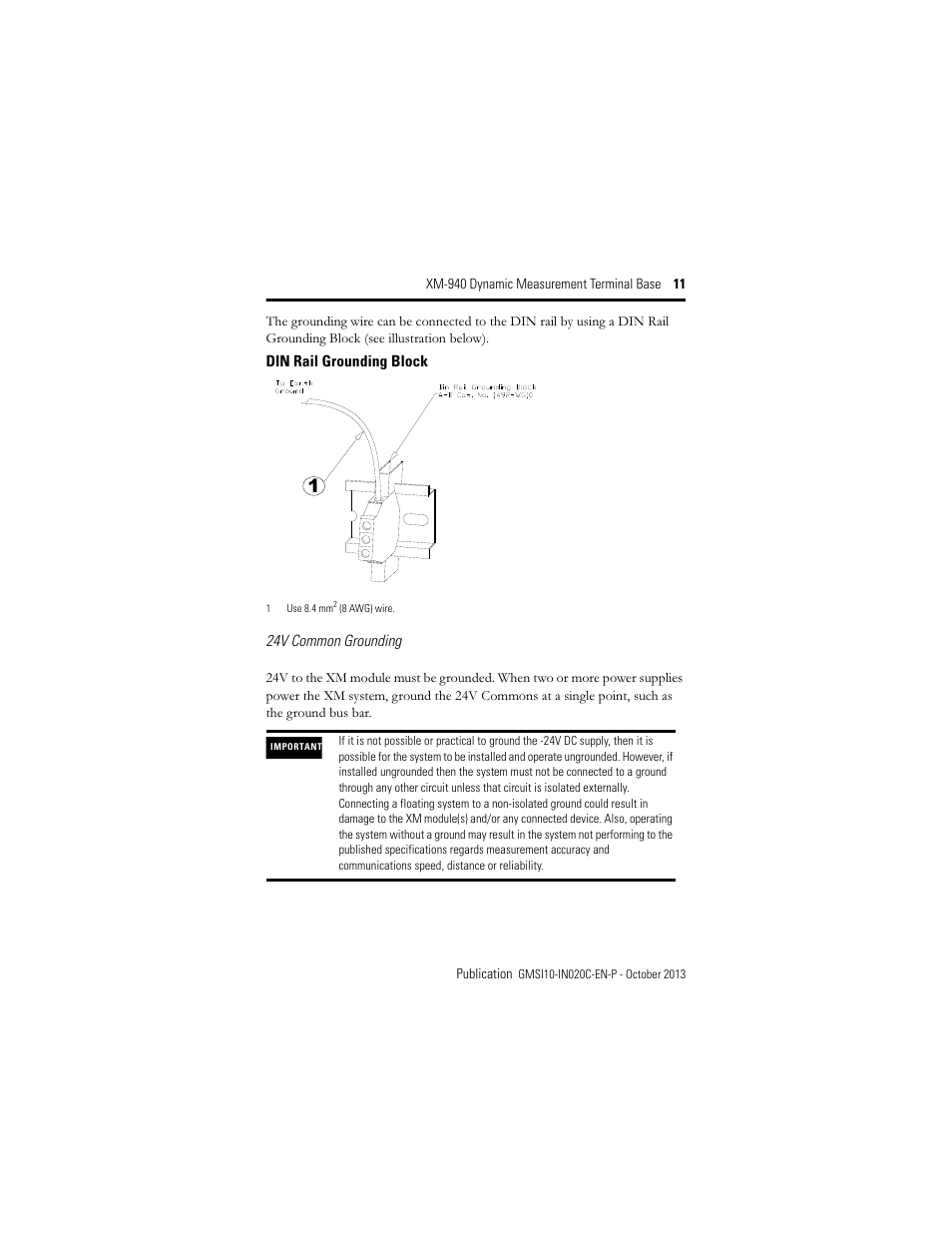 Rockwell Automation 1440-TB-A XM-940 Dynamic Measurement Terminal Base User Manual | Page 11 / 22