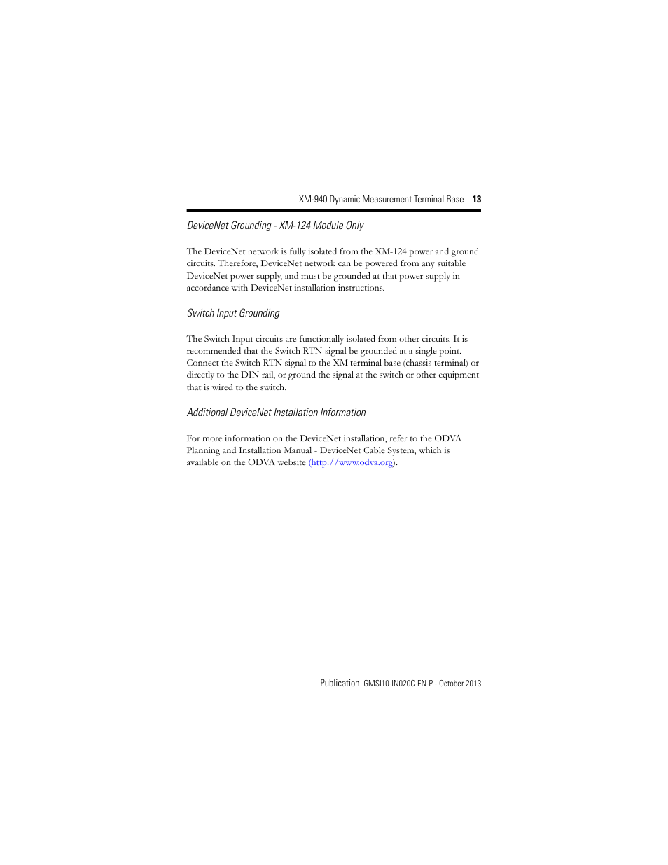 Rockwell Automation 1440-TB-A XM-940 Dynamic Measurement Terminal Base User Manual | Page 13 / 22