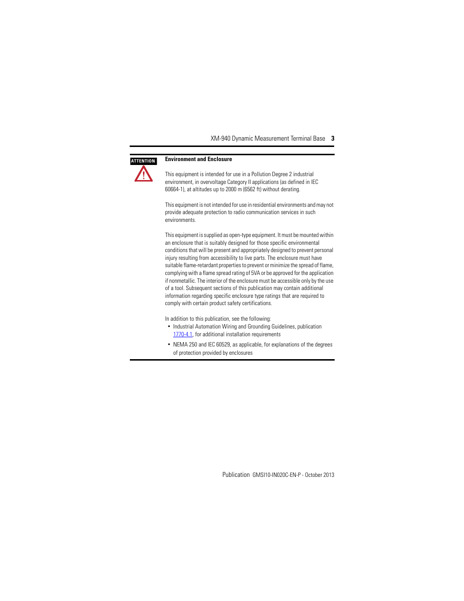 Rockwell Automation 1440-TB-A XM-940 Dynamic Measurement Terminal Base User Manual | Page 3 / 22