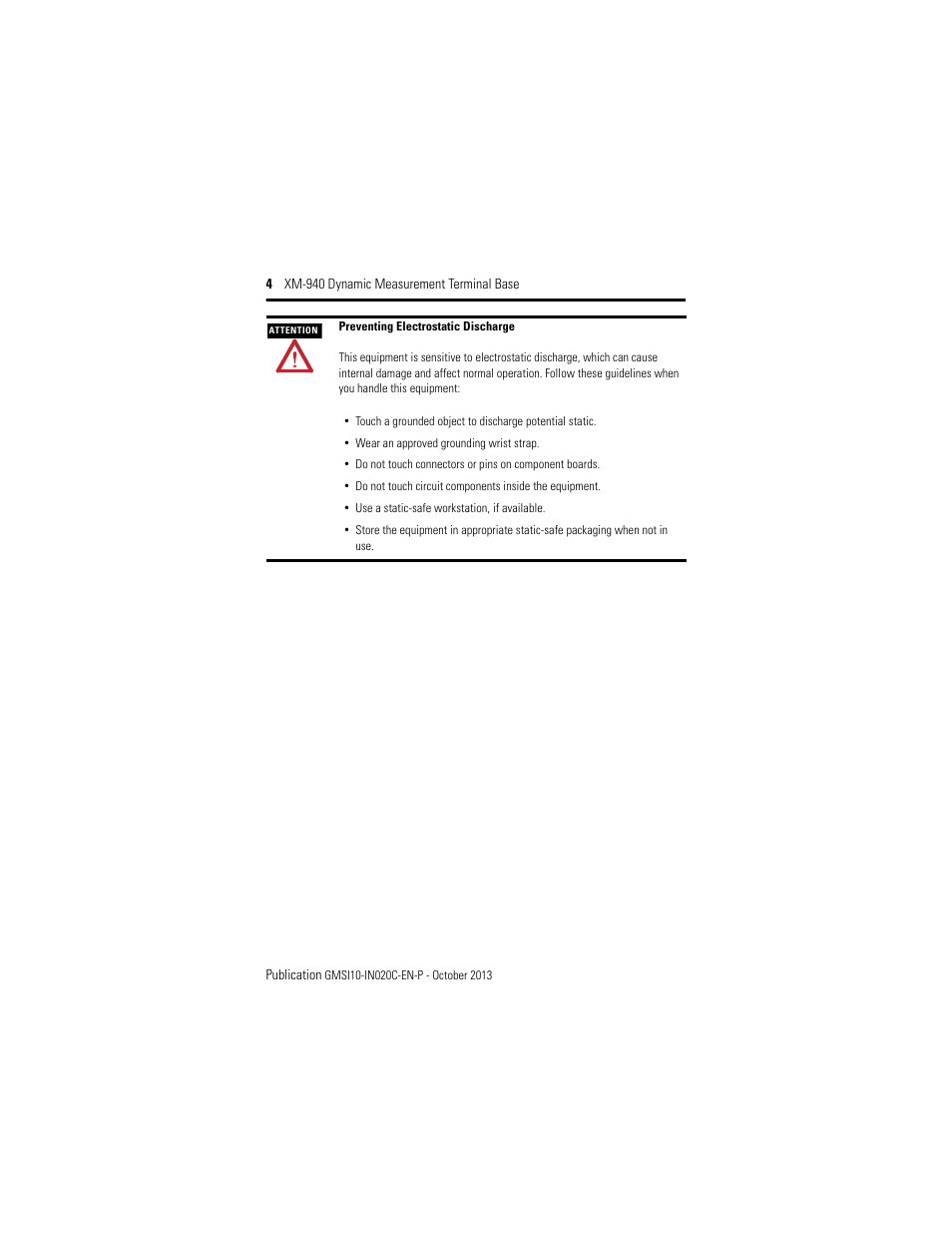 Rockwell Automation 1440-TB-A XM-940 Dynamic Measurement Terminal Base User Manual | Page 4 / 22