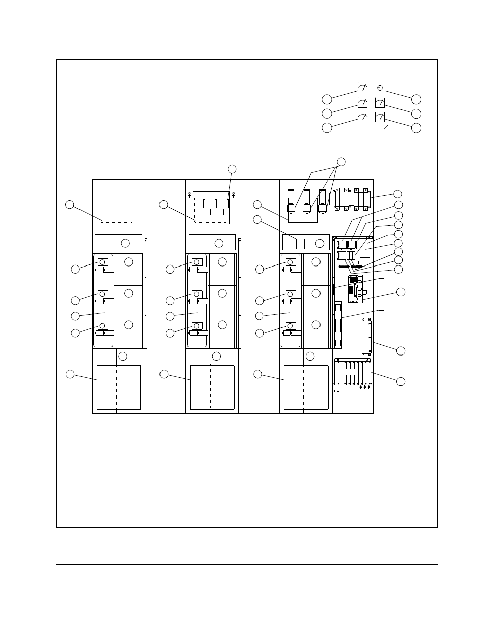 Dc bus voltage meter, Motor ammeter, Motor voltmeter | Motor torque meter, Motor frequency, Output meter panel (optional), Mechanical/electrical description, Optional | Rockwell Automation SA3000 High Power Modules User Manual | Page 17 / 72