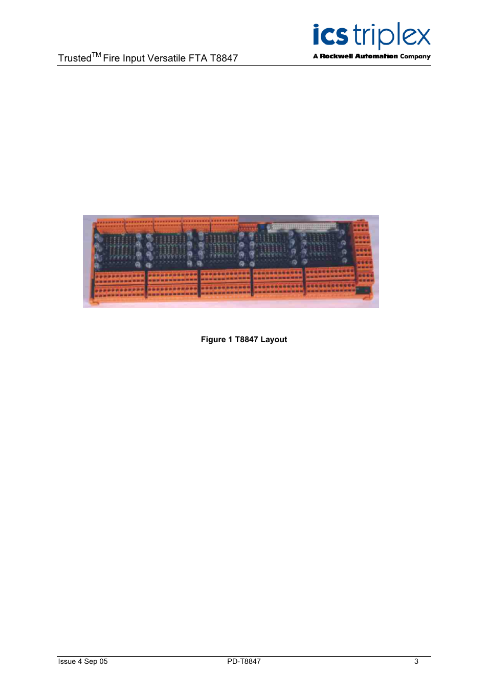 Trusted, Fire input versatile fta t8847 | Rockwell Automation T8847 Trusted 40 Channel Fire Input Versatile FTA User Manual | Page 3 / 14