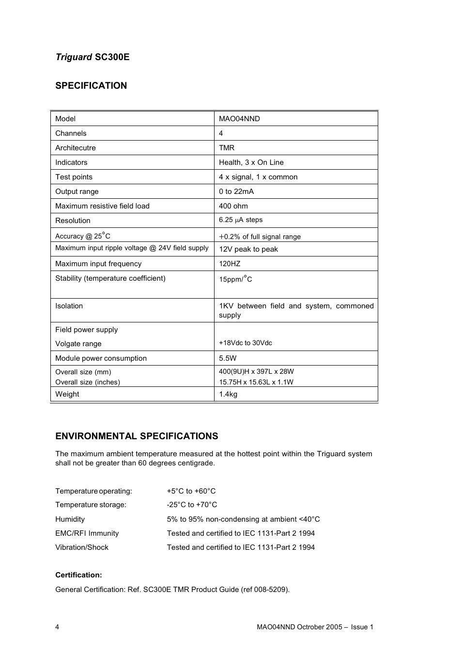 Rockwell Automation MAO04NND Analogue Output Module User Manual | Page 4 / 18