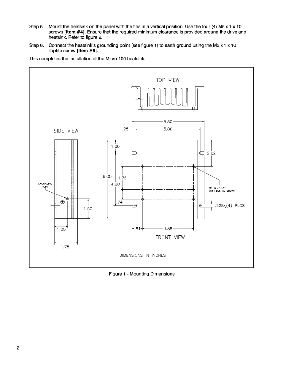 Rockwell Automation Micro 100 DC Drive Heatsink Kit, 1DN2000 User Manual | Page 2 / 4