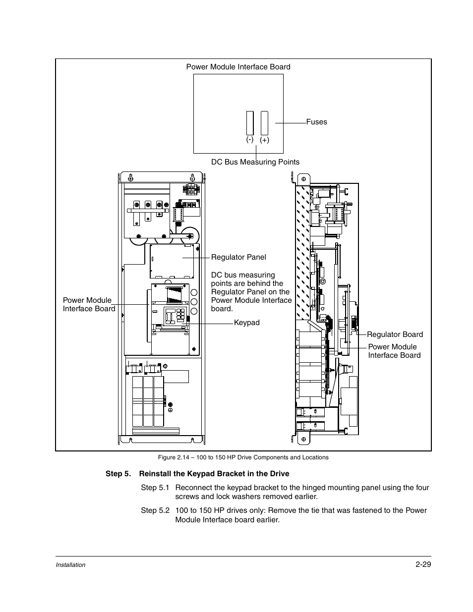 Step 5. reinstall the keypad bracket in the drive, O figure 2.14 | Rockwell Automation GV3000/SE AC Drive ControlNet Network Communication Board, M/N 2CN3000 User Manual | Page 41 / 108