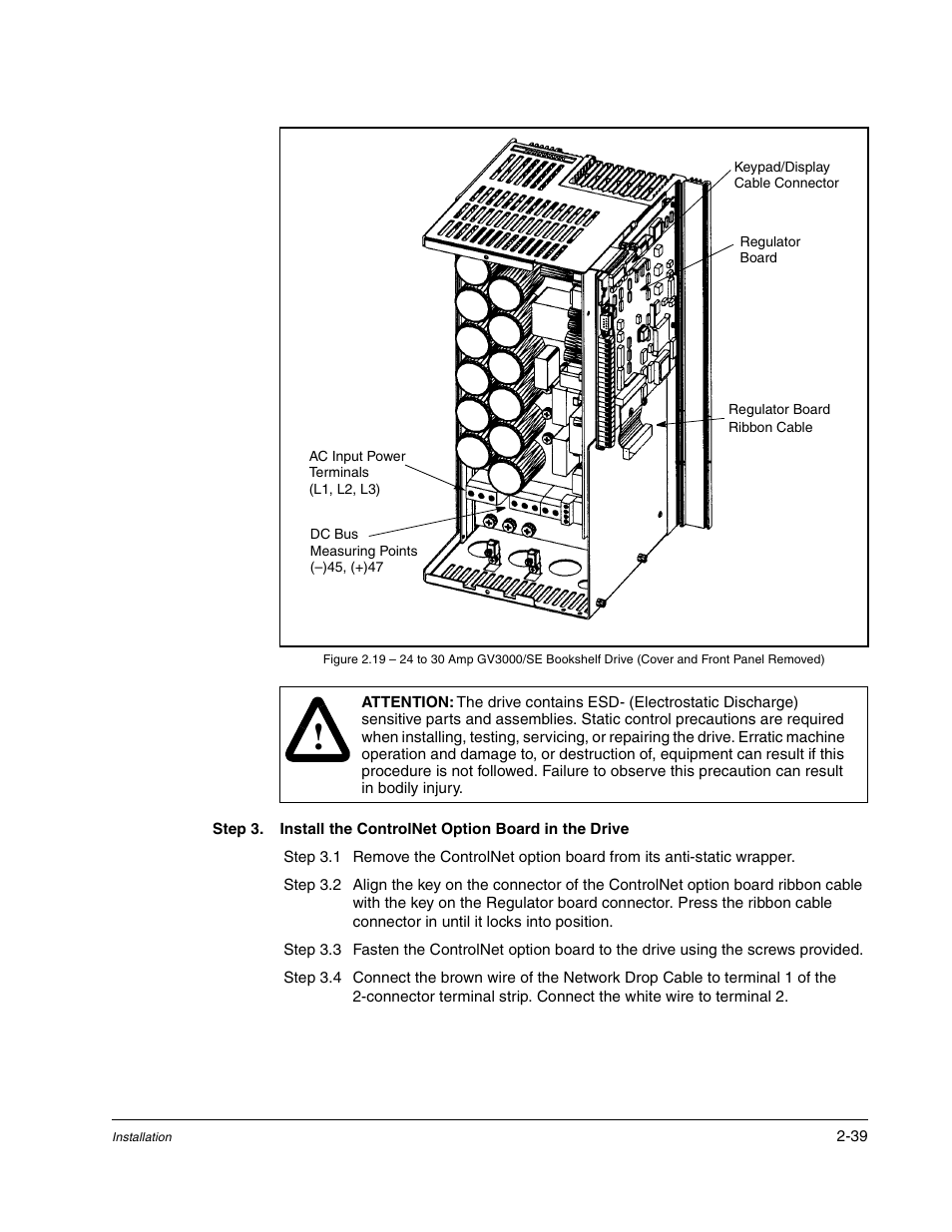 Rockwell Automation GV3000/SE AC Drive ControlNet Network Communication Board, M/N 2CN3000 User Manual | Page 51 / 108