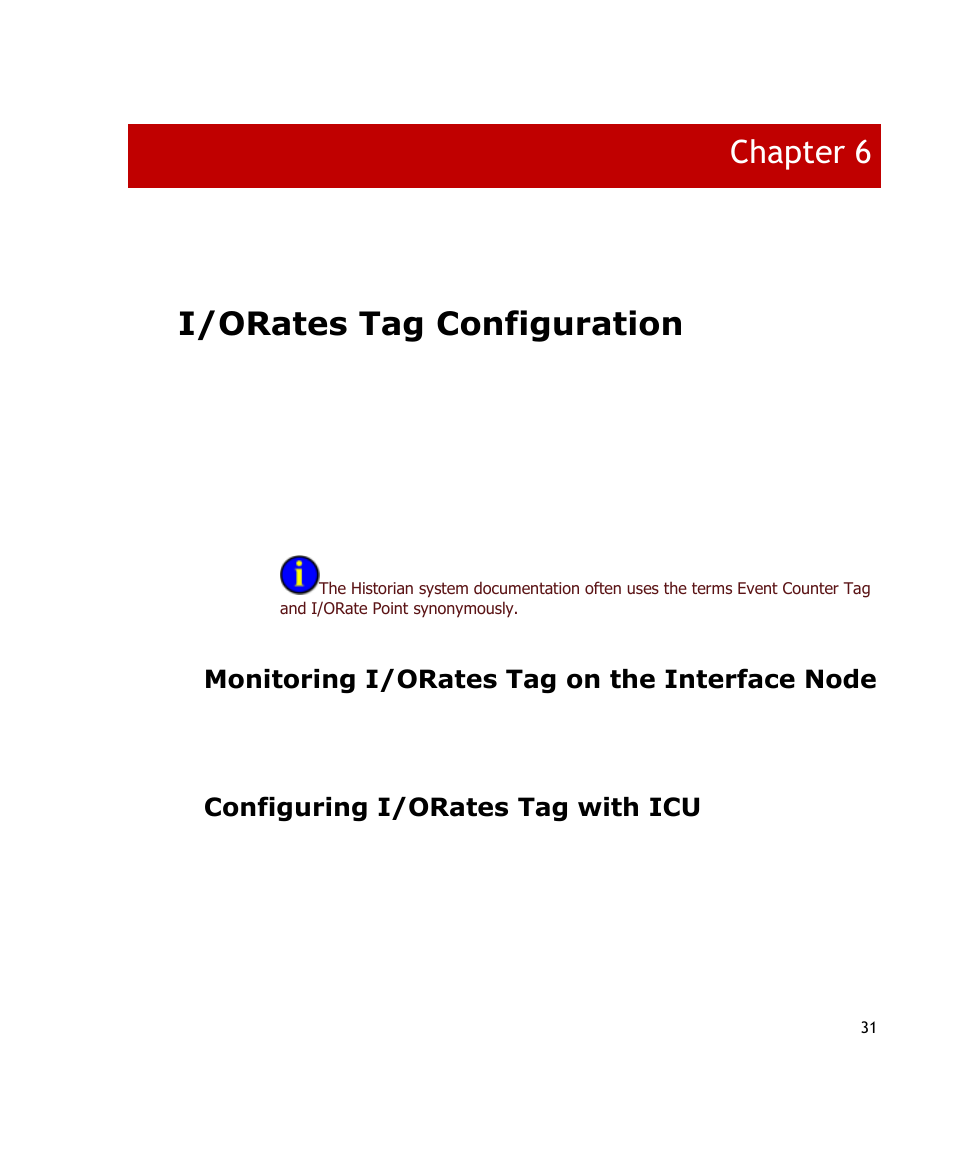 I/orates tag configuration, Monitoring i/orates tag on the interface node, Configuring i/orates tag with icu | Chapter 6 | Rockwell Automation FactoryTalk Historian SE 3.0 Live Data Interface User Guide User Manual | Page 37 / 62