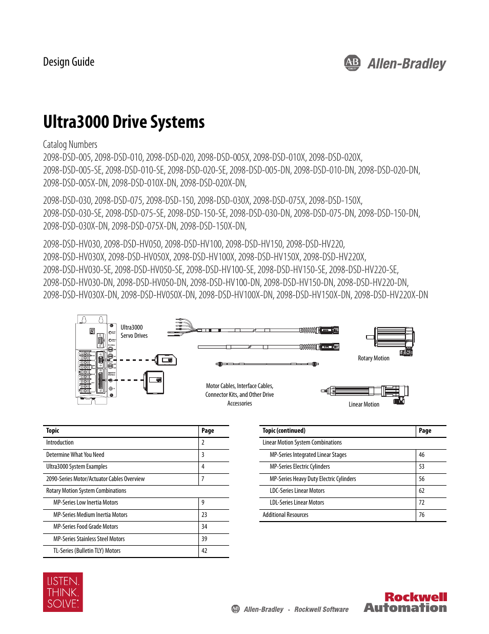 Rockwell Automation 2098-DSD-xxx Ultra3000 Drive Systems Design Guide User Manual | 78 pages