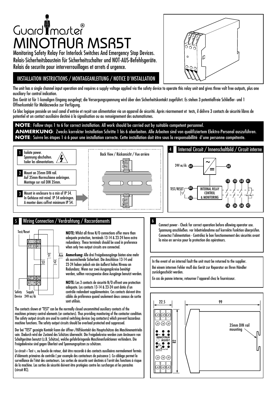 Rockwell Automation 440R Minotaur MSR5T User Manual | 2 pages