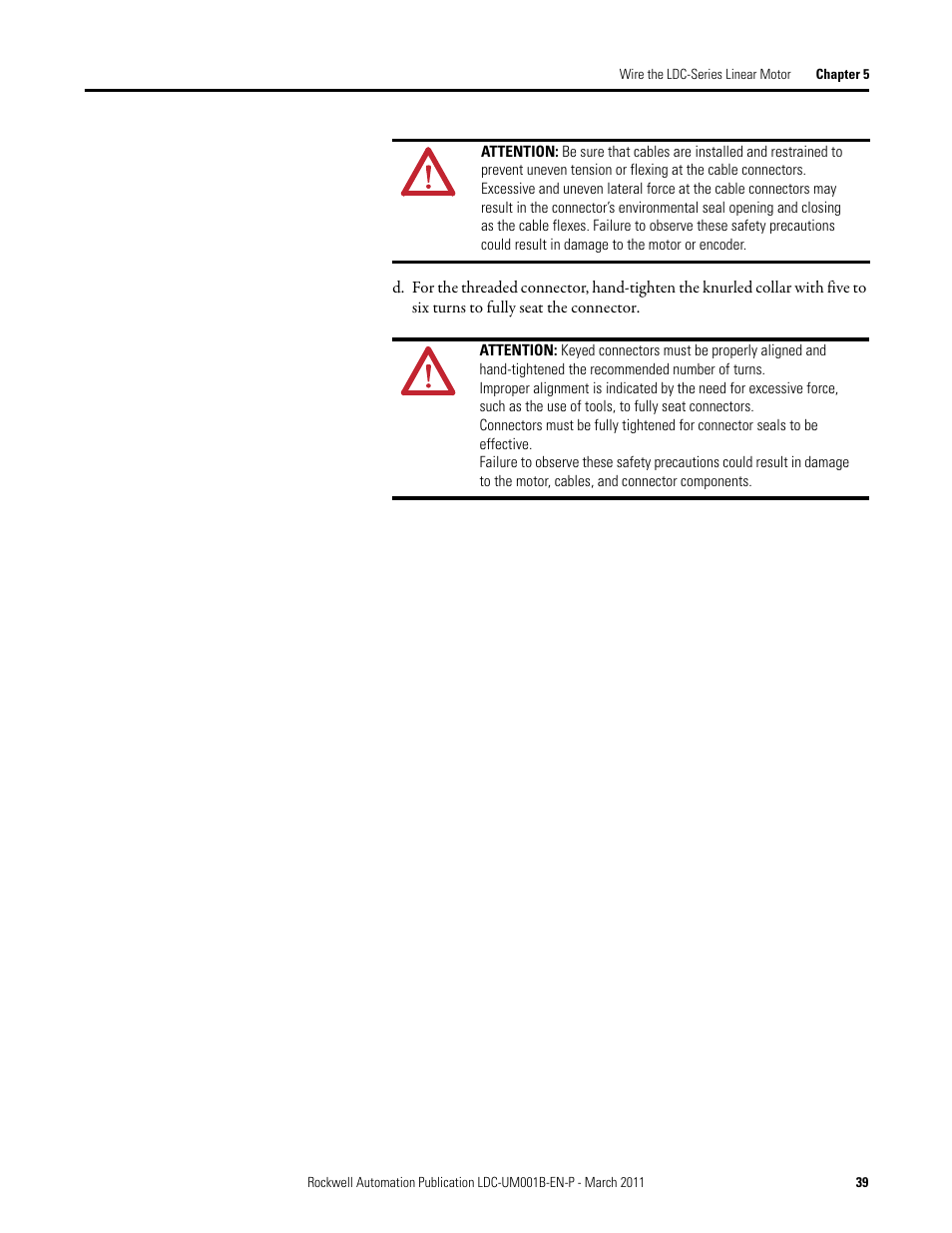 Rockwell Automation LDC Iron Core Linear Servo Motors User Manual | Page 39 / 98